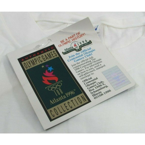 Coca Cola Atlanta 1996 Olympics Single Stitch White Hanes Beefy T-Shirt Men's XL - Picture 4 of 7